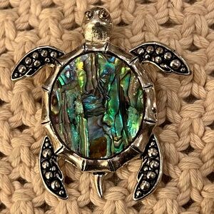 Vintage Silver and Abalone Sea Turtle Pendant Enhancer